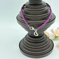 Pansy Heart 10" Beaded Stainless Steel Anklet