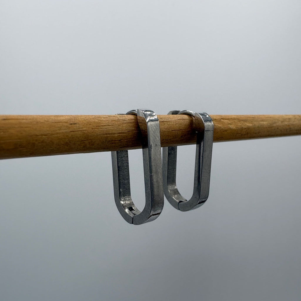 Boxy Hoop Stainless Steel Earrings