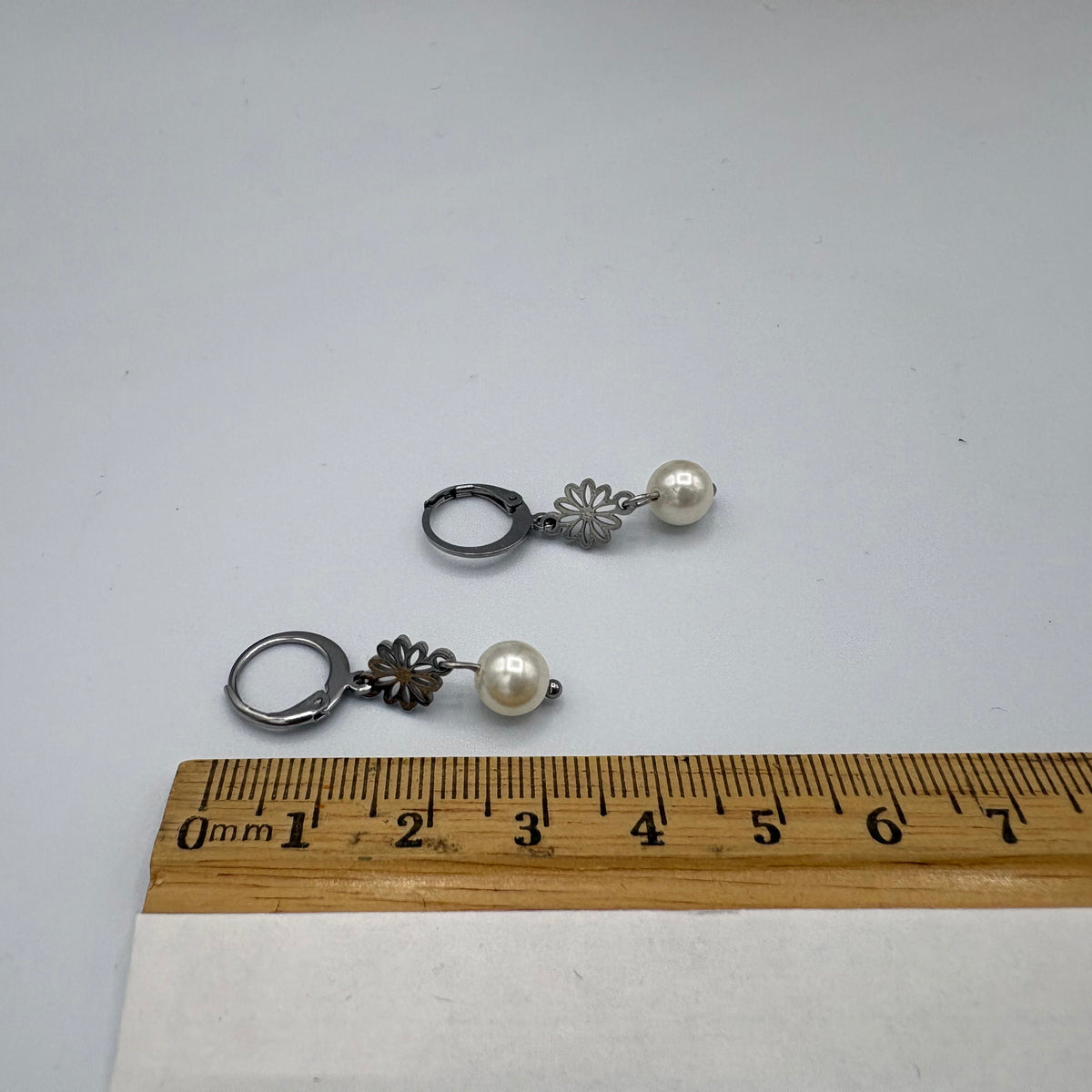 Daisy Dangle Stainless Steel Earrings