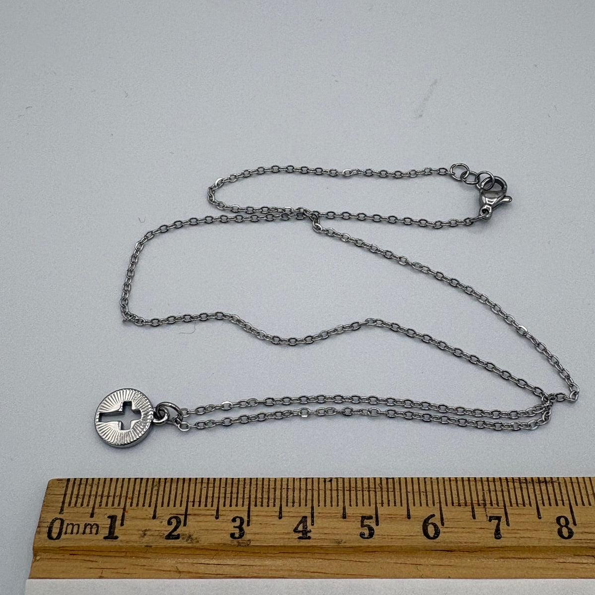 Precious Cross Silhouette 20" Stainless Steel Necklace