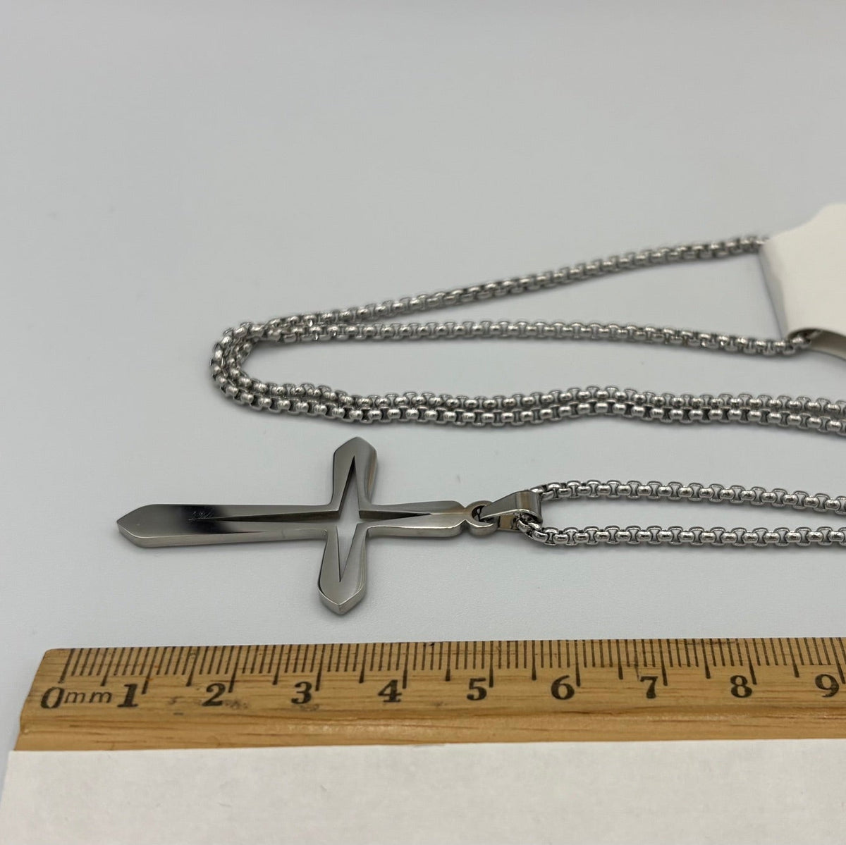Valiant Cross 24" Stainless Steel Necklace