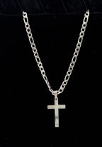 Double Edged Cross 24" Stainless Steel Necklace