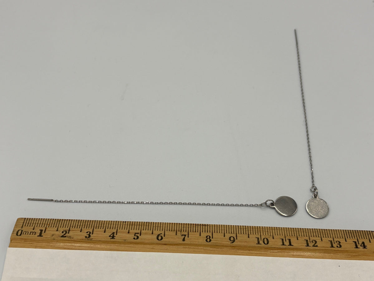 Smooth Coin Chain Stainless Steel Earrings