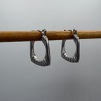 Basket Hoop Stainless Steel Earrings