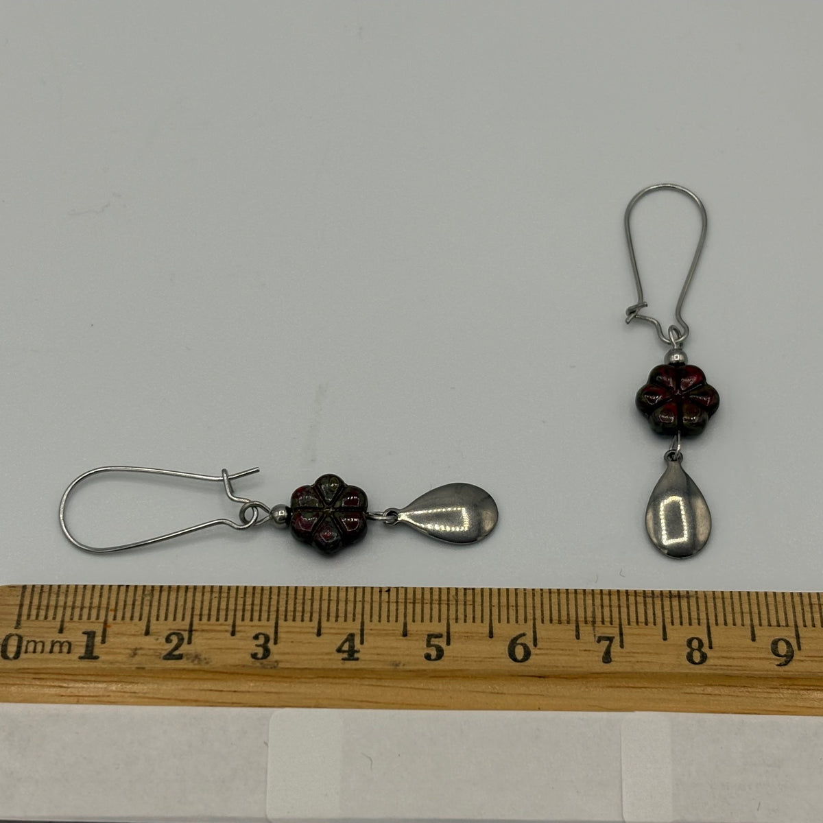 Chocolate Blooms Beaded Stainless Steel Earrings
