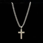 Dual Sided Cross w Curb Chain 24" Stainless Steel Necklace