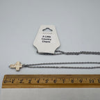 Mini Stone Cross Stainless Steel Necklace
