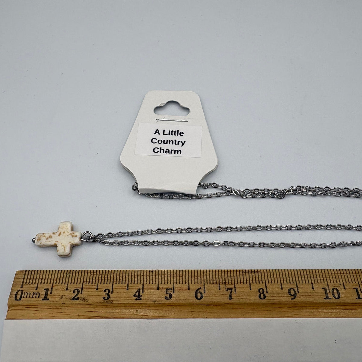Mini Stone Cross Stainless Steel Necklace