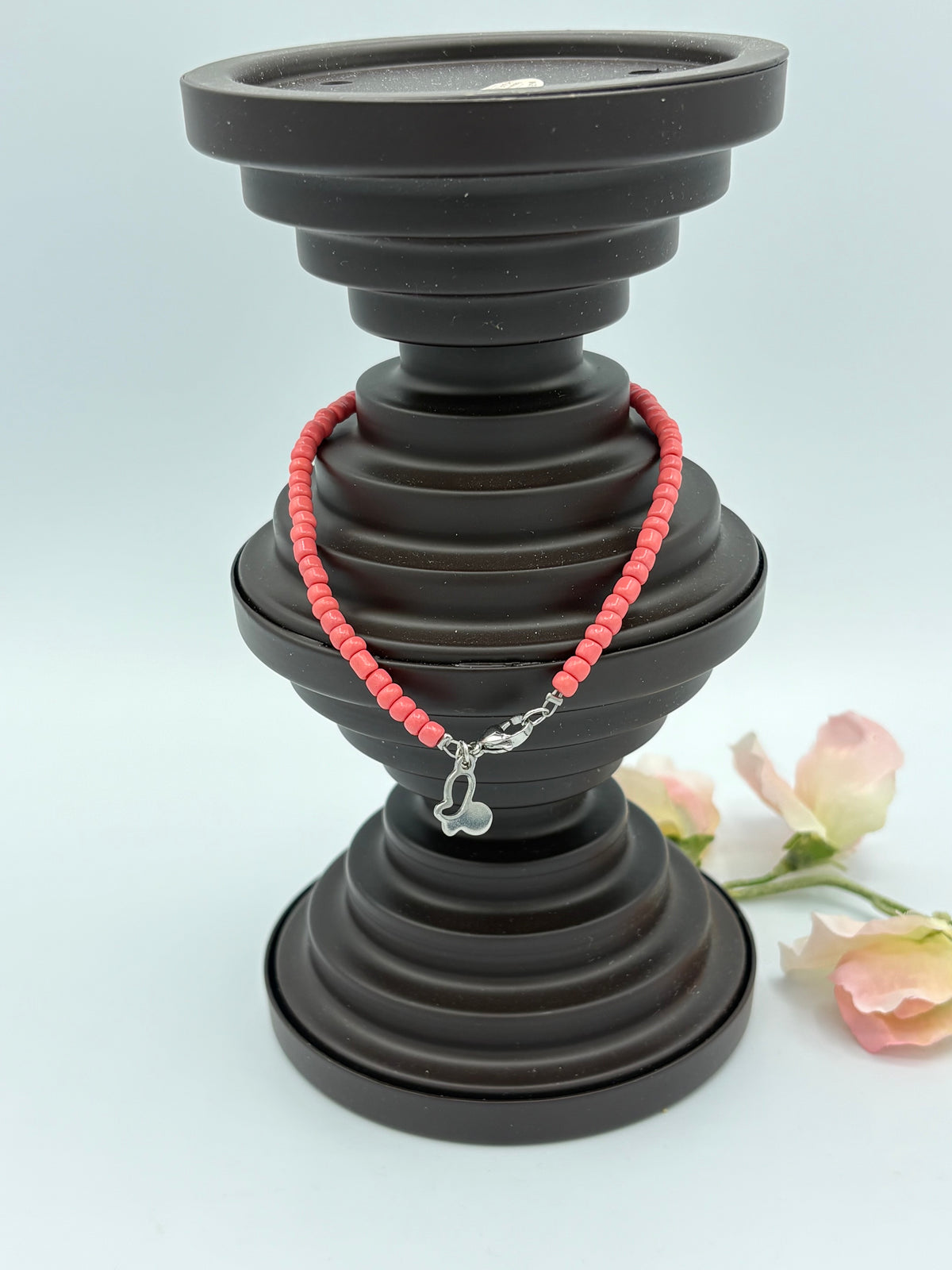 Coral Reef Butterfly 10" Beaded Stainless Steel Anklet