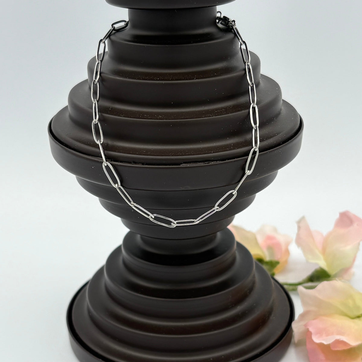 Cloudy Day Paperclip Chain 10" Stainless Steel Anklet