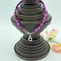 Mulberry Heart 10" Beaded Stainless Steel Anklet