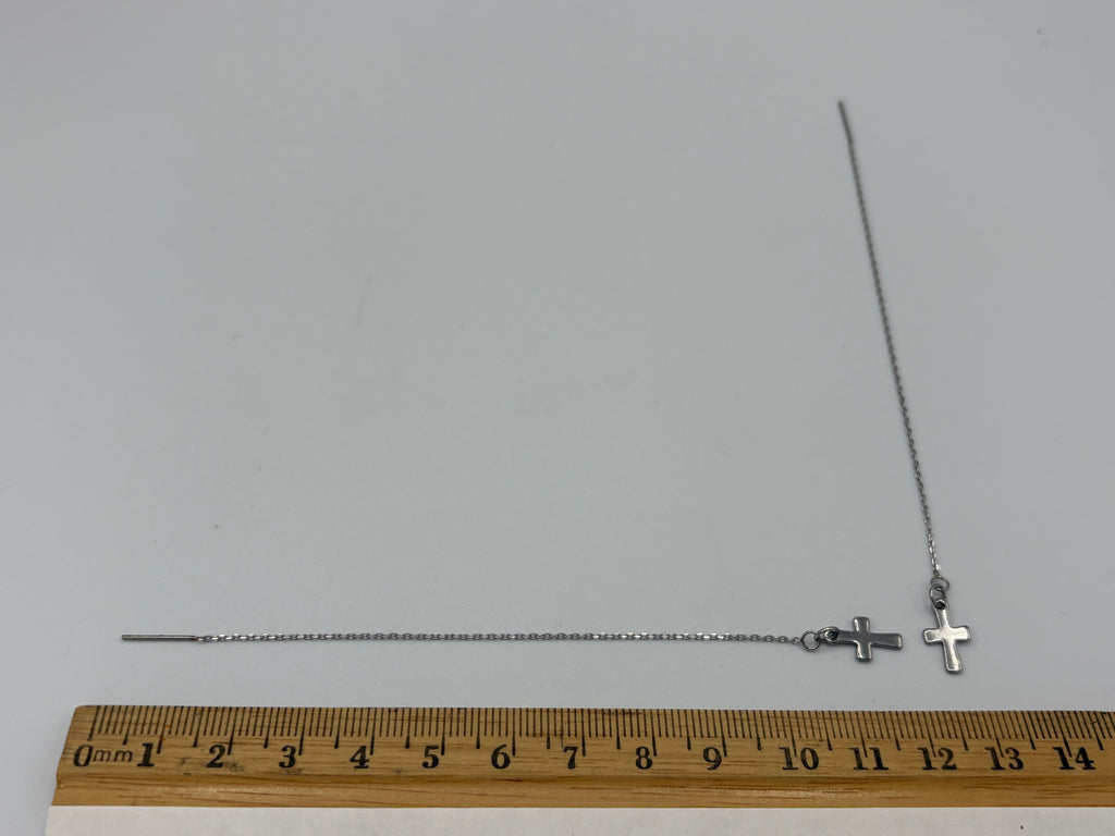 Cross Chain Stainless Steel Earrings