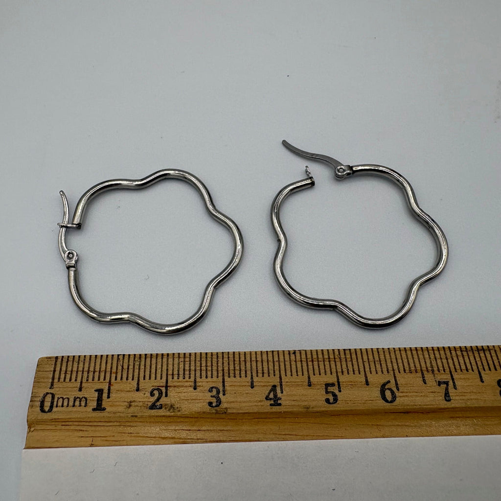 Daisy Hoop Stainless Steel Earrings