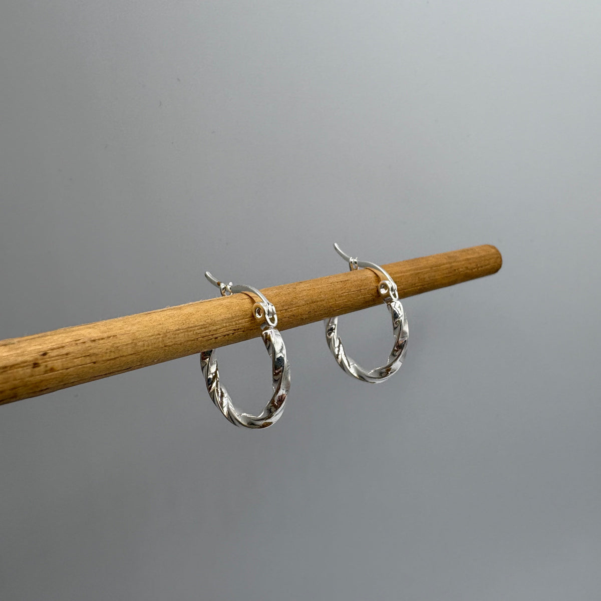 Twisted Classy Hoop Stainless Steel Earrings