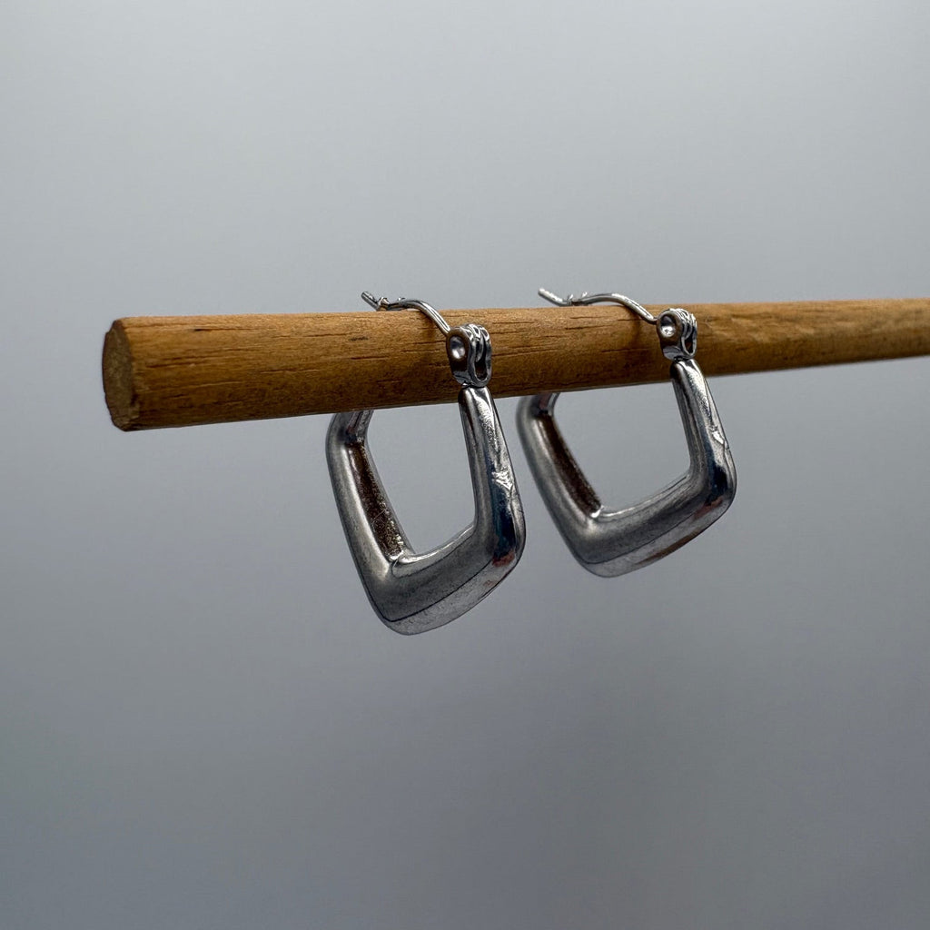 Gem Hoop Stainless Steel Earrings