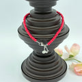 Scarlet Butterfly 10" Beaded Stainless Steel Anklet