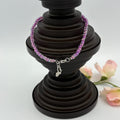 Amethyst Butterfly 10" Beaded Stainless Steel Anklet