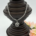 Rosette Curb Chain 10" Stainless Steel Anklet