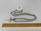 Double Edged Cross 24" Stainless Steel Necklace