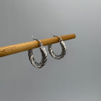 Rope Hoop Stainless Steel Earrings