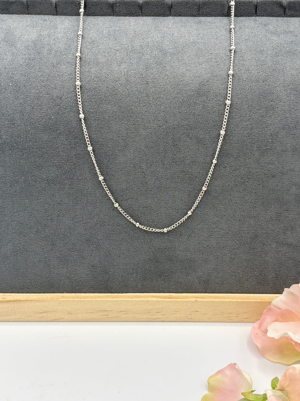 18" Stainless Steel Small Beaded Chain