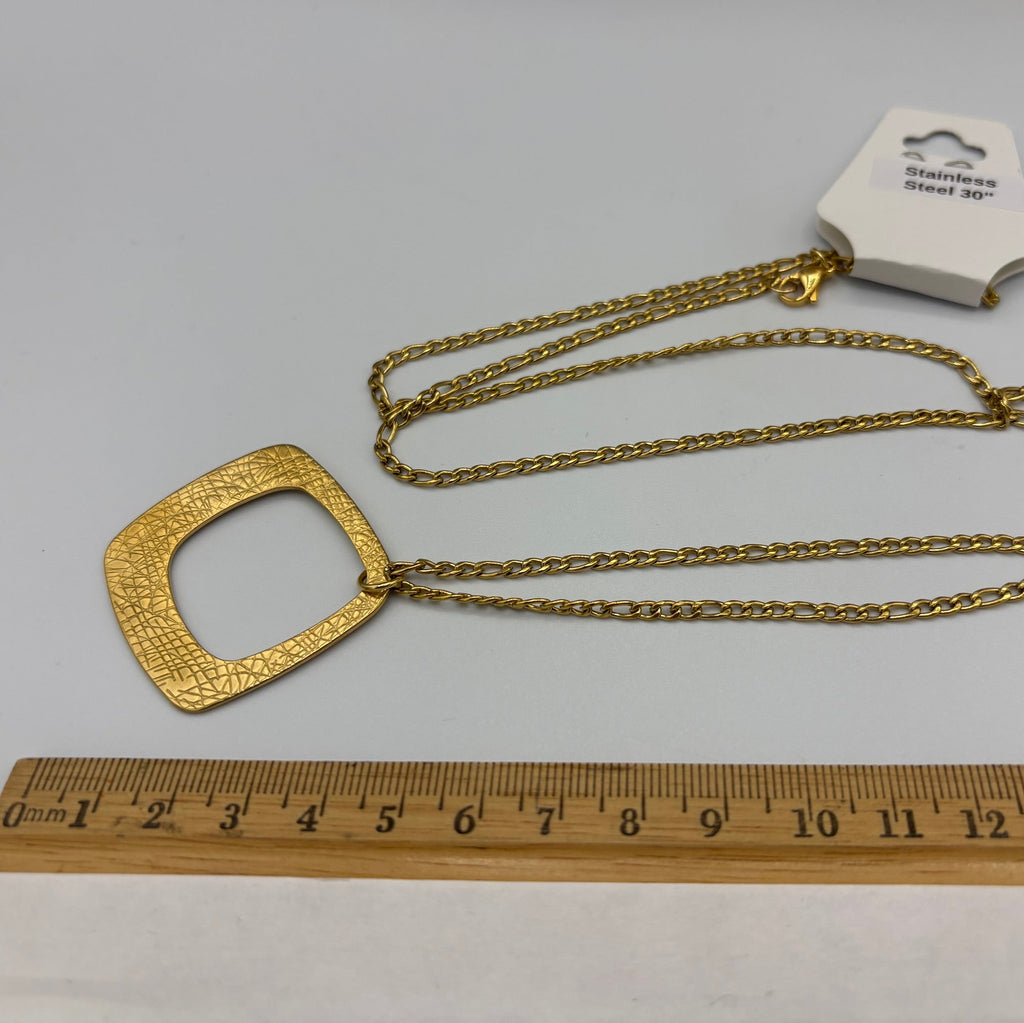 Crown Jewel 30" Gold-plated Stainless Steel Necklace