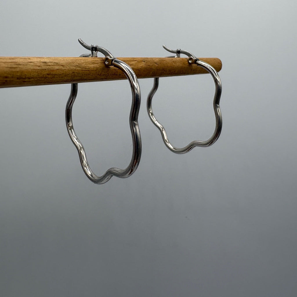 Daisy Hoop Stainless Steel Earrings