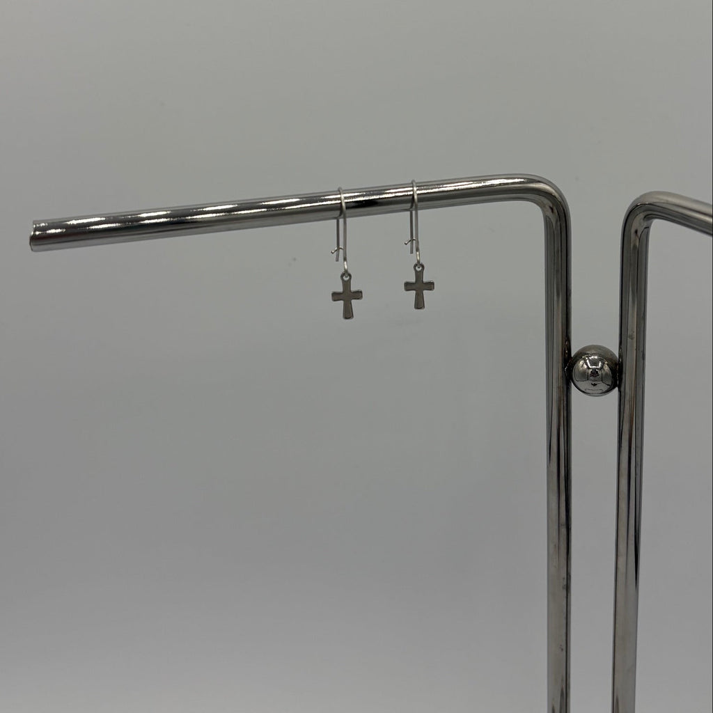Tiny Cross Stainless Steel Earrings