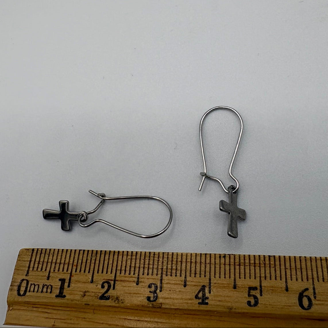 Tiny Cross Stainless Steel Earrings