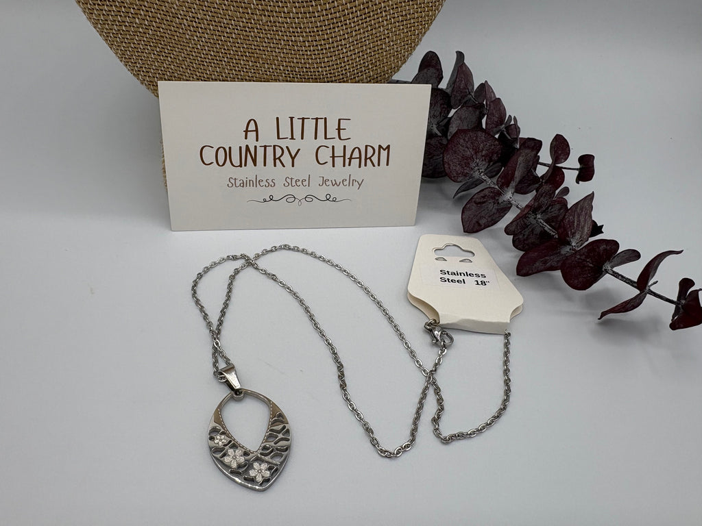 Flower Crown 18" Stainless Steel Necklace