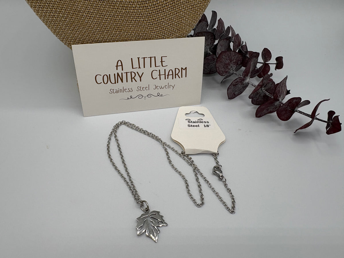 Canadian Maple 18" Stainless Steel Necklace